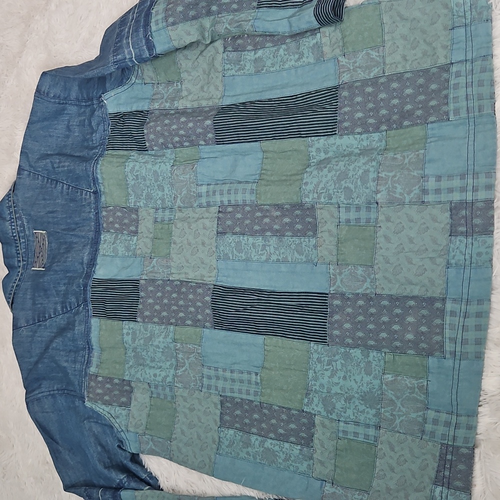 Free People We The Free Heritage Quilted Shirt Jacket Hay Tint Wash - Picture 12 of 16